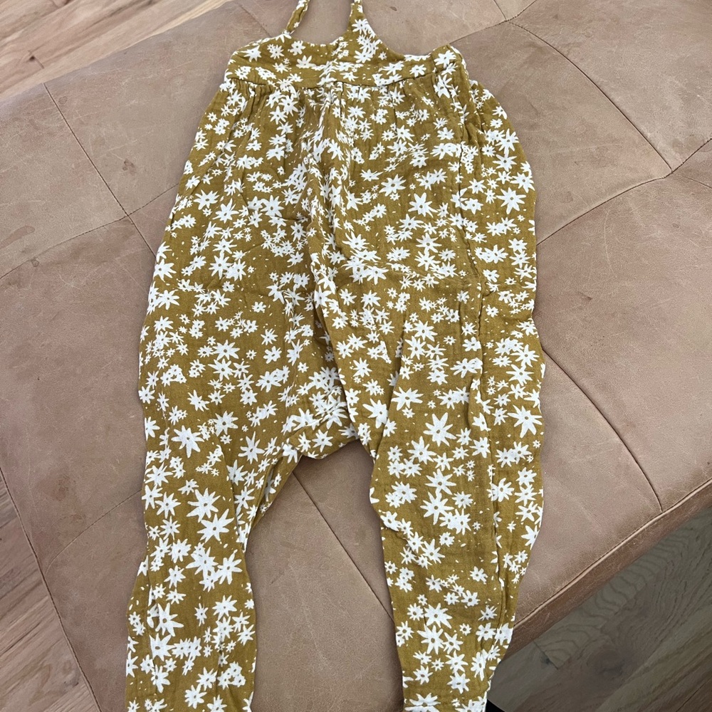 Rylee and cru Floral Mustard Jumpsuit